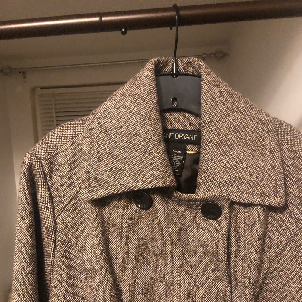 Brown tweed car coat